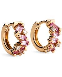 Suzanne Kalan - Diamond And Sapphire Frenzy Huggie Earrings - Lyst