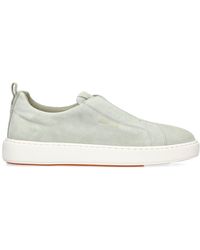 Santoni - Suede Slip-on Clean Icon Sneakers - Lyst