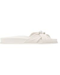 Jimmy Choo - Rafi Leather Flat Sandals - Lyst
