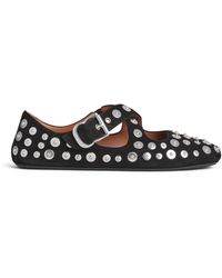 Alaïa - Suede Rivet Criss-Cross Ballet Flats - Lyst
