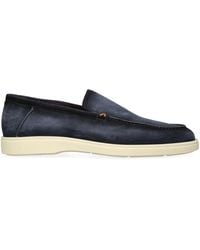 Santoni - Suede Detroit Low-Top Loafers - Lyst