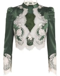 Alice + Olivia - Lace-Trim Thomasina Jacket - Lyst
