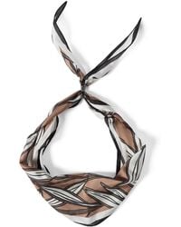 Brunello Cucinelli - Silk Leaf-Print Scarf - Lyst