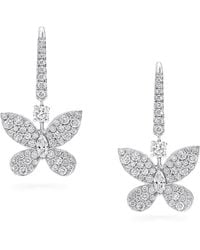 Graff - White Gold And Diamond Butterfly Mini Drop Earrings - Lyst