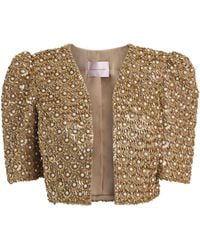 Carolina Herrera - Embellished Cropped Jacket - Lyst