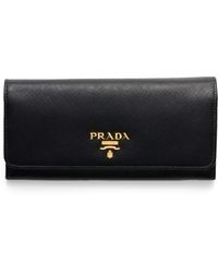 Prada - Large Saffiano Leather Wallet - Lyst