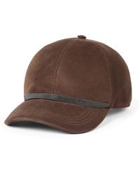Brunello Cucinelli - Suede Monili-Embellished Baseball Cap - Lyst
