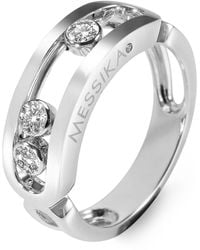 Messika - White Gold And Diamond Move Classique Ring - Lyst