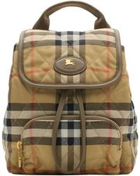 Burberry - Mini Check Horseshoe Backpack - Lyst
