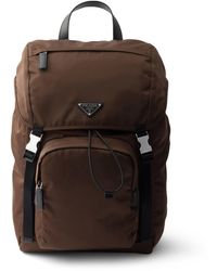 Prada - Re-Nylon And Saffiano Leather Backpack - Lyst