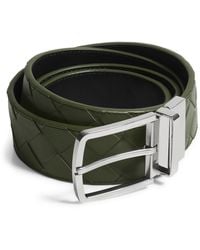 Bottega Veneta - Leather Intrecciato Reversible Belt - Lyst