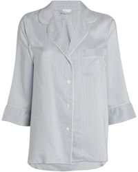 Zimmerli of Switzerland - Cropped-sleeve Striped Pyjama Top - Lyst