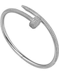 Cartier - Juste Un Clou 18ct White-gold And Diamond Bracelet - Lyst