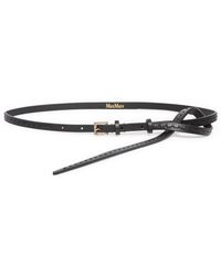 Max Mara - Leather Slim Belt - Lyst