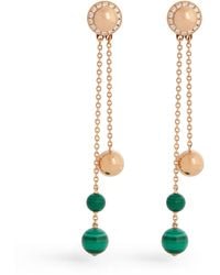 Piaget - Rose Gold, Diamond And Malachite Possession Drop Earrings - Lyst