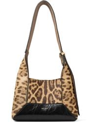 Jimmy Choo - Small Leather Leopard Diamond Shoulder Bag - Lyst