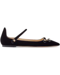 Jimmy Choo Layton Velvet Flats - Black