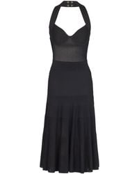 Balmain - Knitted Halterneck Midi Dress - Lyst