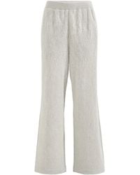 Brunello Cucinelli - Lace Flowers Jersey Track Trousers - Lyst