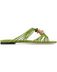 Jimmy Choo - Lova Leather Flat Sandals - Lyst