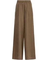 Max Mara - Silk Stripe Wide-Leg Trousers - Lyst
