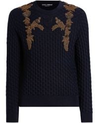 Dolce & Gabbana - Embroidered Silk Sweater - Lyst
