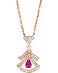 BVLGARI - Diamond And Rubellite Divas' Dream Necklace - Lyst