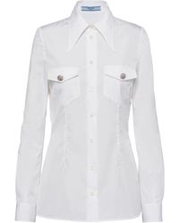 Prada - Cotton Button-detail Shirt - Lyst