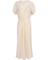 KHAITE - Puff-Sleeve Ria Midi Dress - Lyst