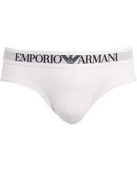 Emporio Armani - Stretch-Cotton Logo Briefs - Lyst