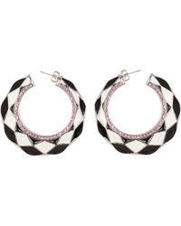Balmain - Diamond-pattern Hoop Earrings - Lyst