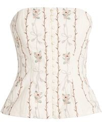 Agua Bendita - Linen Abelia Navegante Strapless Top - Lyst