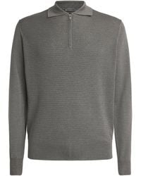 Corneliani - Virgin Wool Quarter-Zip Polo Sweater - Lyst