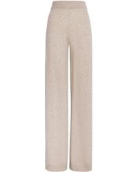 Allude - Wool-Cashmere Crystal-Embellished Trousers - Lyst