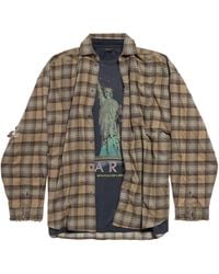 Balenciaga - Paris Liberty Layered Shirt Oversized - Lyst