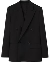 Burberry - Wool Double-Breasted Blazer - Lyst
