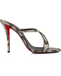 Christian Louboutin - Mulazee Cross Elaphe Leather Mules 100 - Lyst