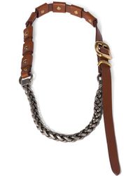 Miu Miu - Leather Studded Necklace - Lyst