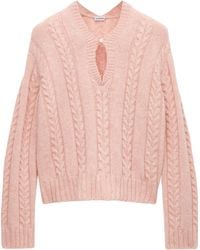 Loewe - Wool Cable-Knit Sweater - Lyst
