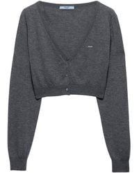 Prada - Cashmere Cropped Cardigan - Lyst