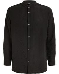 Emporio Armani - Collarless Textured Shirt - Lyst