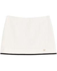 Valentino - Cotton Tweed Mini Skirt - Lyst