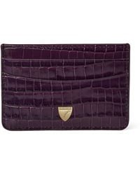 Aspinal of London - Leather Croc-Embossed Slim Card Holder - Lyst