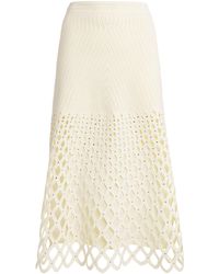 Maje - Embellished Crochet Midi Skirt - Lyst