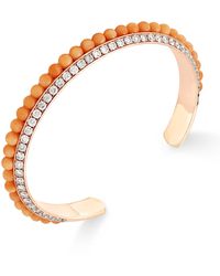 David Morris - Rose And Diamond Pearl Rose Bangle - Lyst