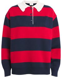 Claudie Pierlot - Wool-Blend Stripe Polo Sweater - Lyst