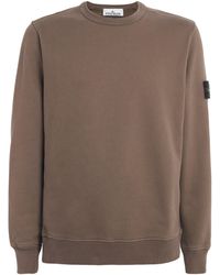 Stone Island - Cotton Compass Logo Sweatshirt - Lyst