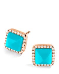 Marli New York - Diamond And Cleo Pyramid Stud Earrings - Lyst