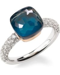 Pomellato - Mixed, Diamond, London Topaz And Nudo Ring - Lyst