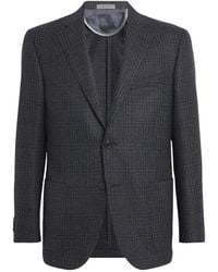 Corneliani - Virgin Wool Check Blazer - Lyst